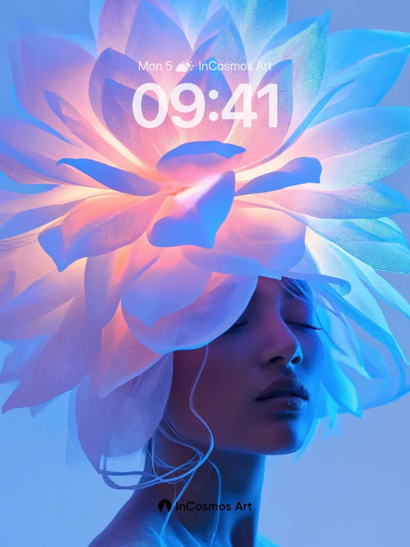 Luminous Bloom Wallpaper with Ethereal Petals