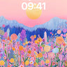 Luminous Meadow Wallpaper with Sunset Hues wallpaper for iPhone, iPad & Mac
