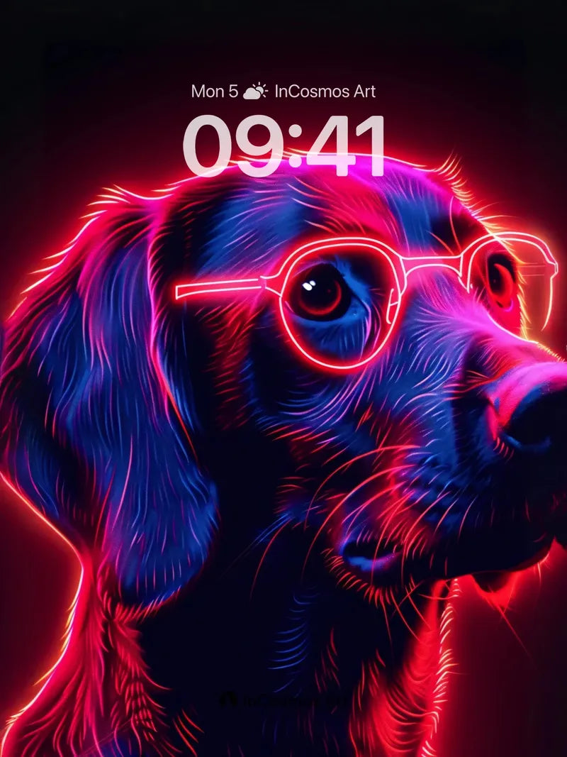 Neon Pulse Wallpaper with Glowing Eyewear