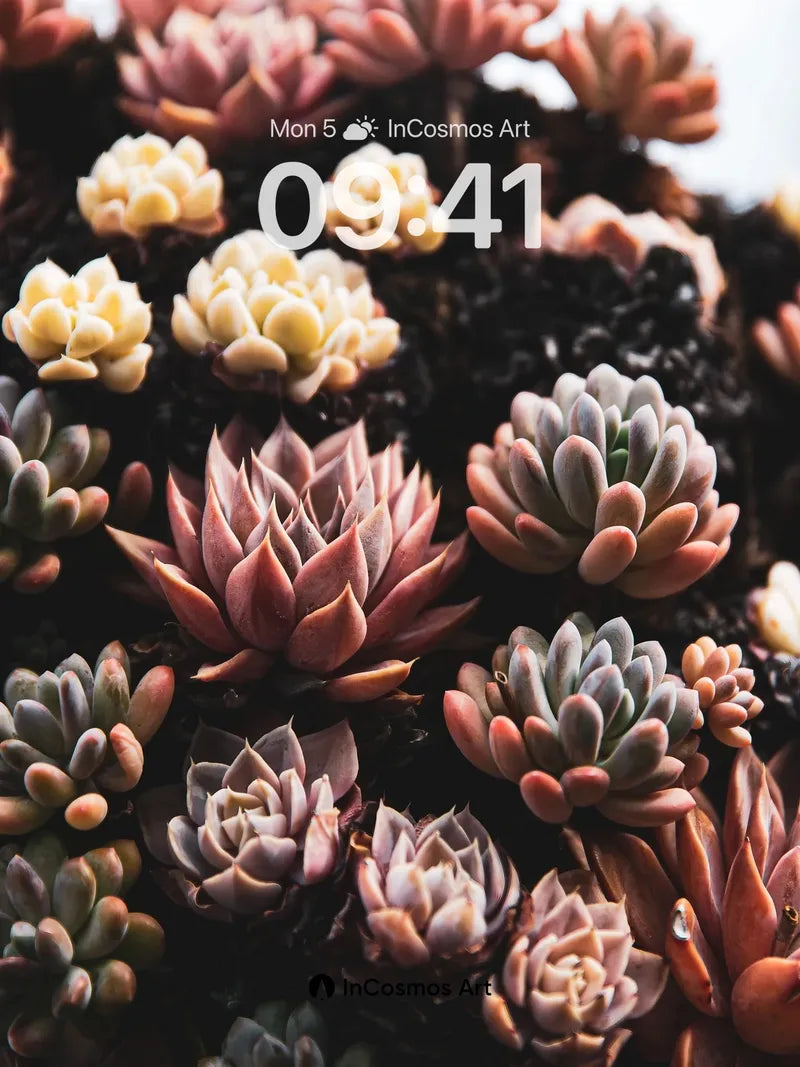 Succulent Stillness Wallpaper with Earthy Hues