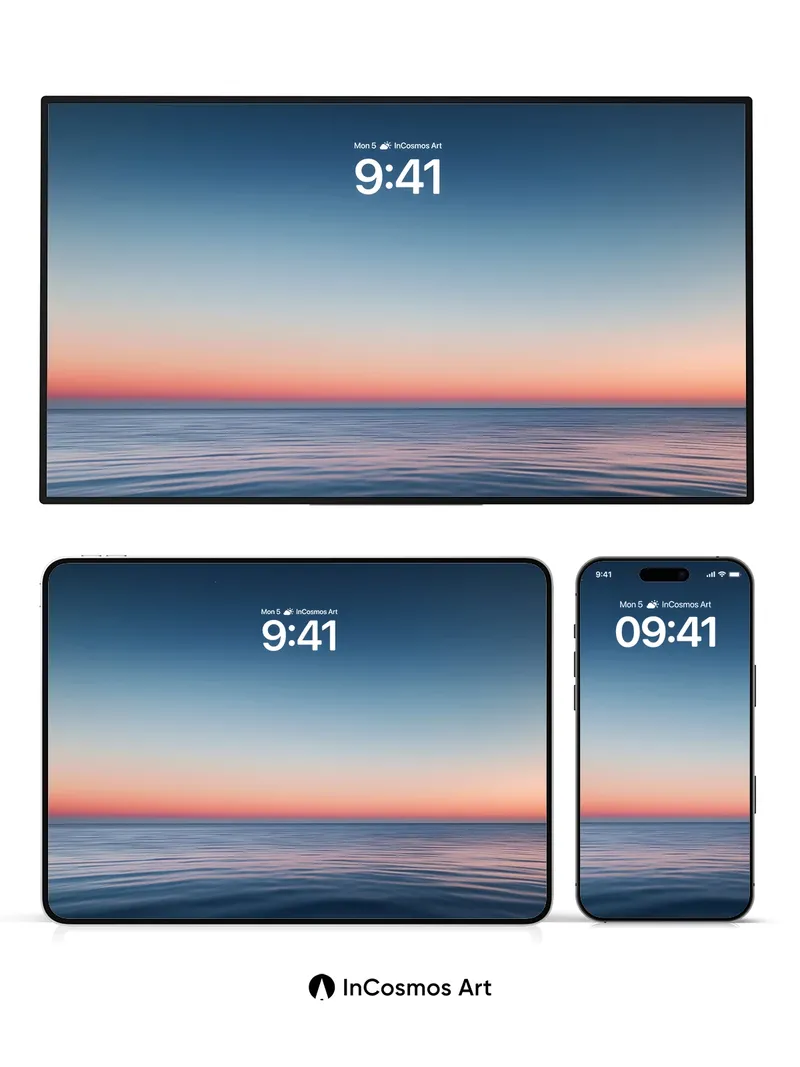 Serene Horizon Wallpaper with Dusk Hues
