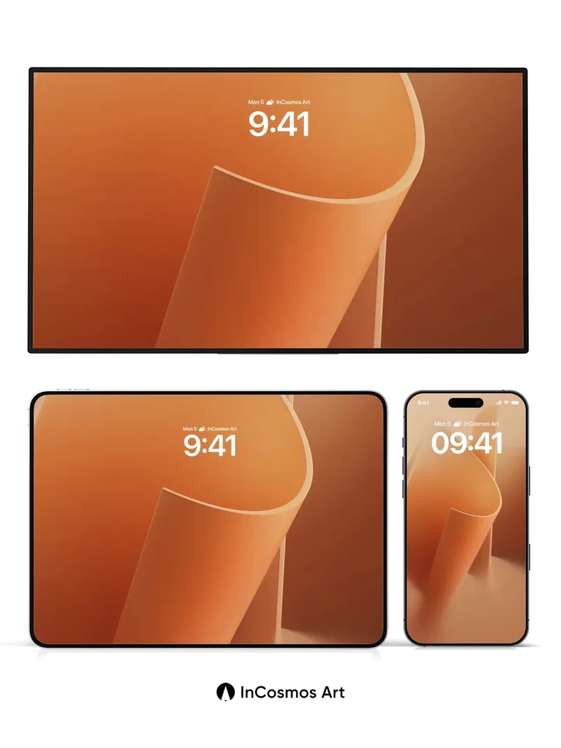 Golden Curve Wallpaper with Soft Light Fold