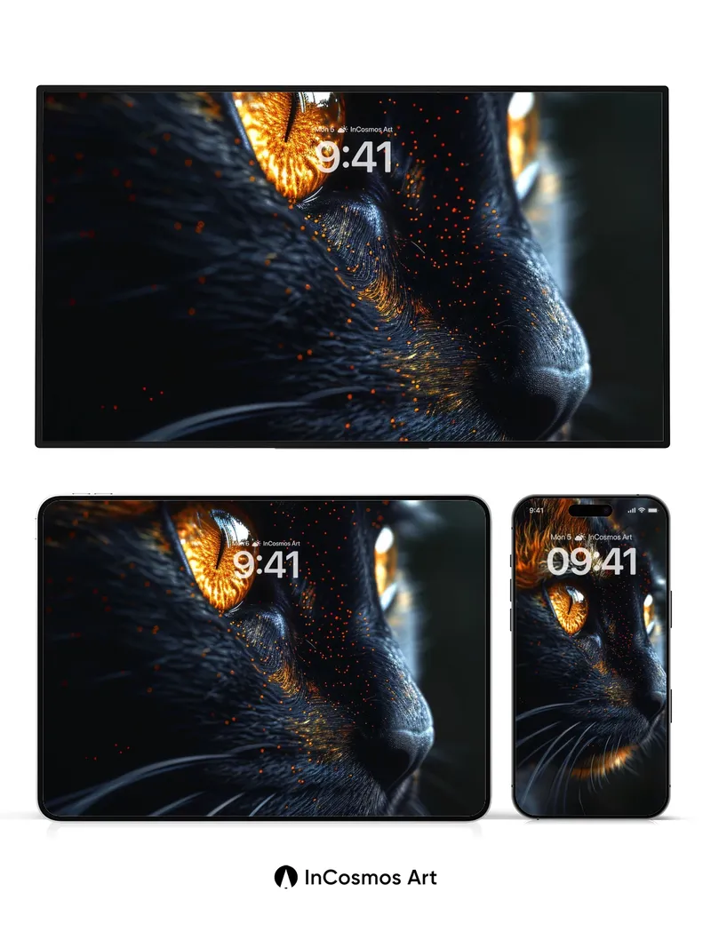 Obsidian Gaze Wallpaper with Ember Speckles