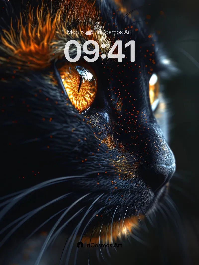 Obsidian Gaze Wallpaper with Ember Speckles