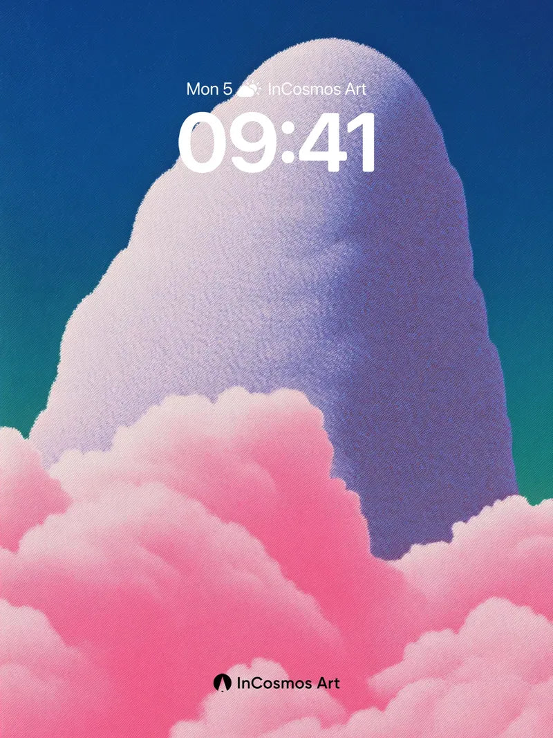 Surreal Cloudscape Wallpaper with Floating Mountain wallpaper for iPhone, iPad & Mac