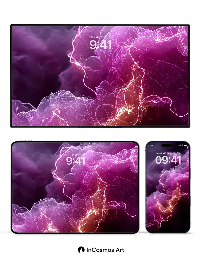 Electric Veil Wallpaper with Living Light