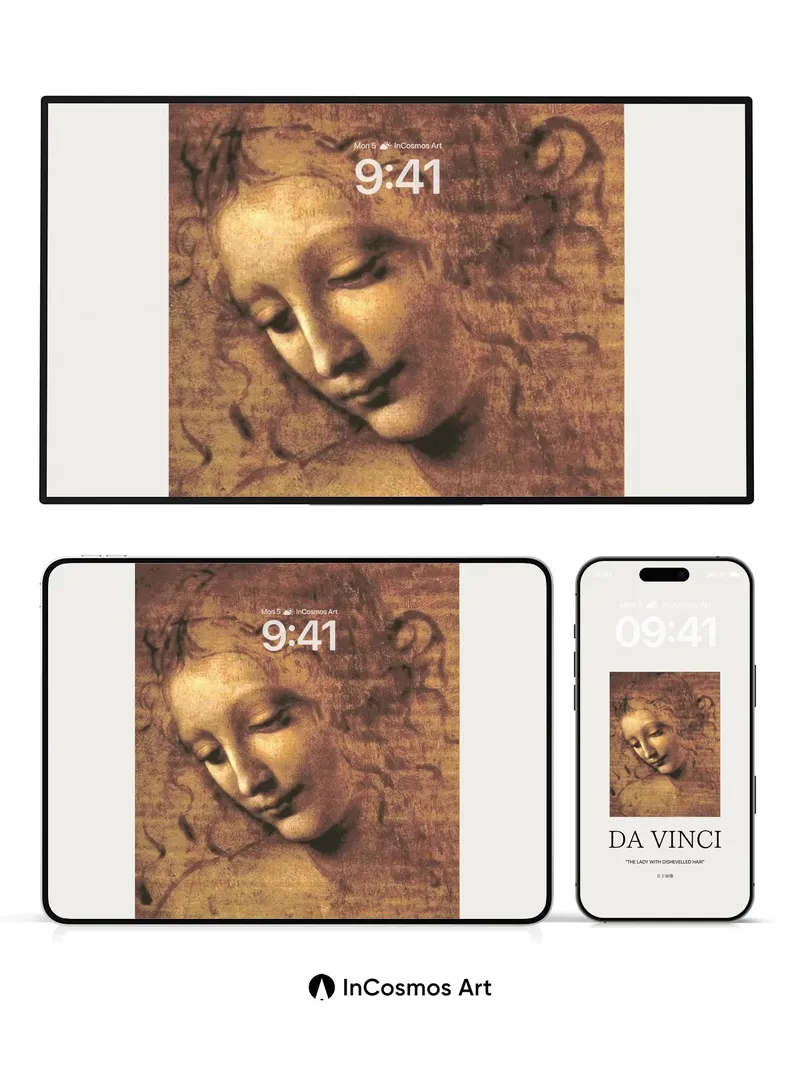 Surreal Serenity Wallpaper with Da Vinci's Touch