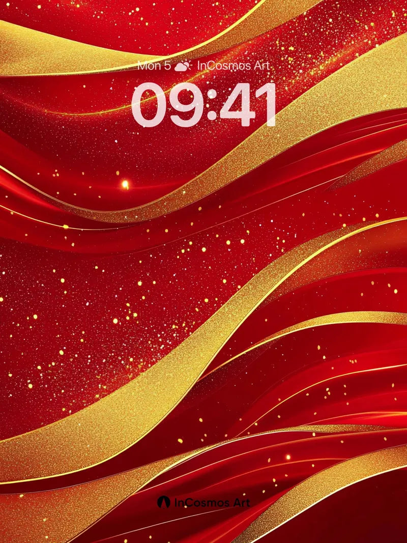 Opulent Wave Wallpaper with Golden Threads