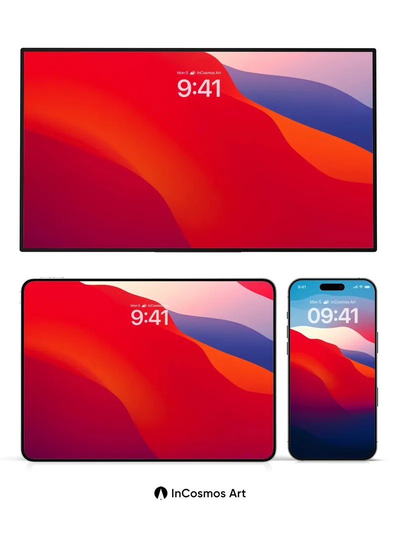 Crimson Horizon Wallpaper with Ethereal Light