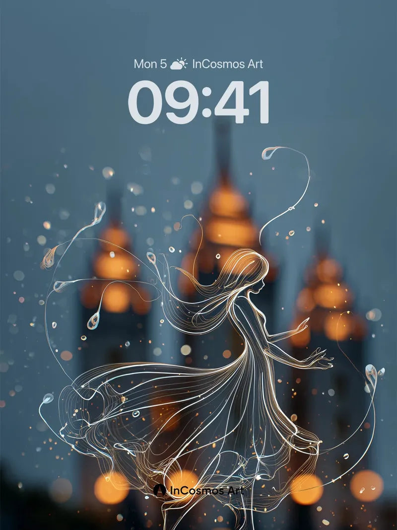 Luminous Dance Wallpaper with Ethereal Lines