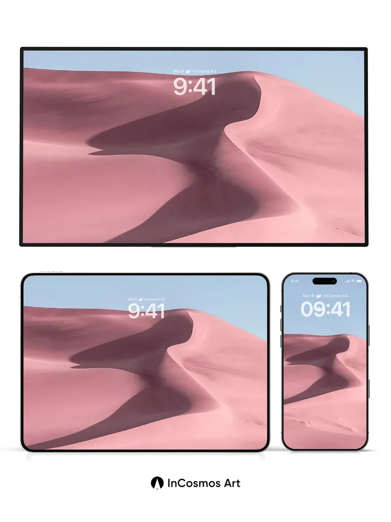 Serenity Dune Wallpaper with Lunar Whisper