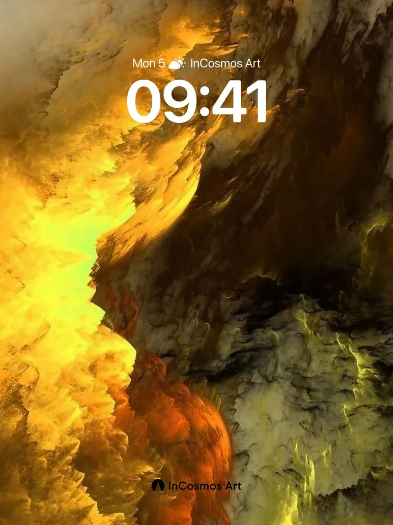 Golden Storm Wallpaper with Luminous Fractures