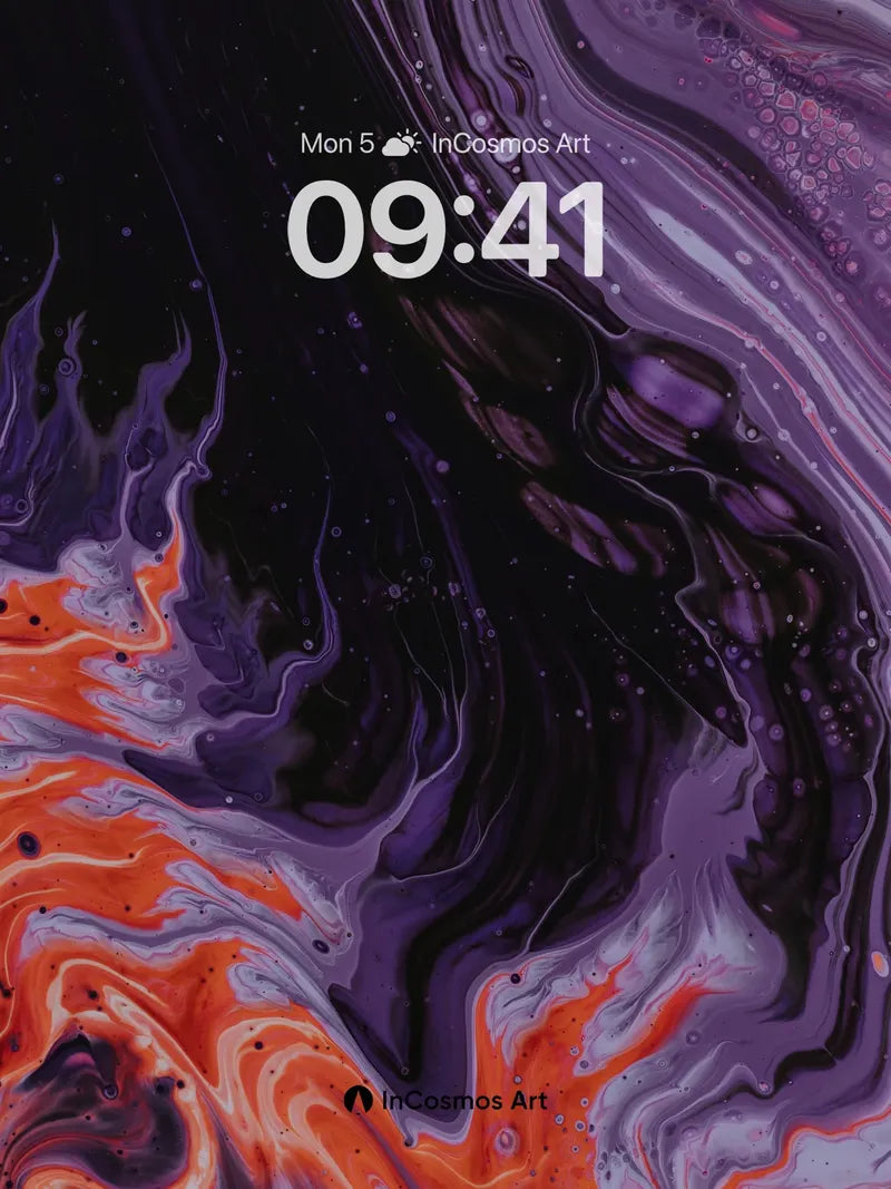 Cosmic Ember Wallpaper with Luminous Veins