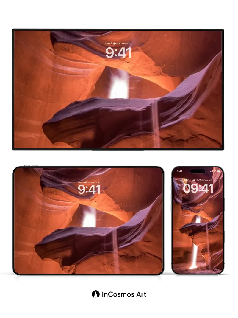 Serenity Canyon Wallpaper with Sunbeam Veil