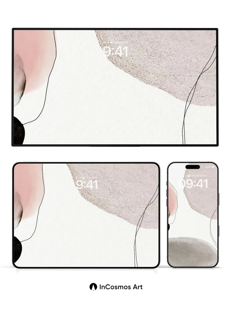 Serenity Bloom Wallpaper with Whispering Lines