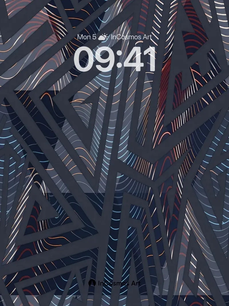 Shadowed Geometry Wallpaper with Woven Light