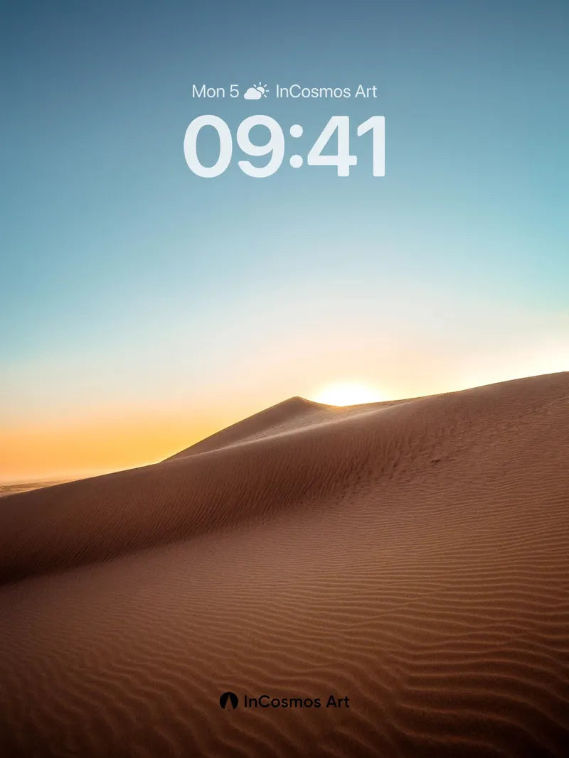 Serenity Dune Wallpaper with Golden Horizon