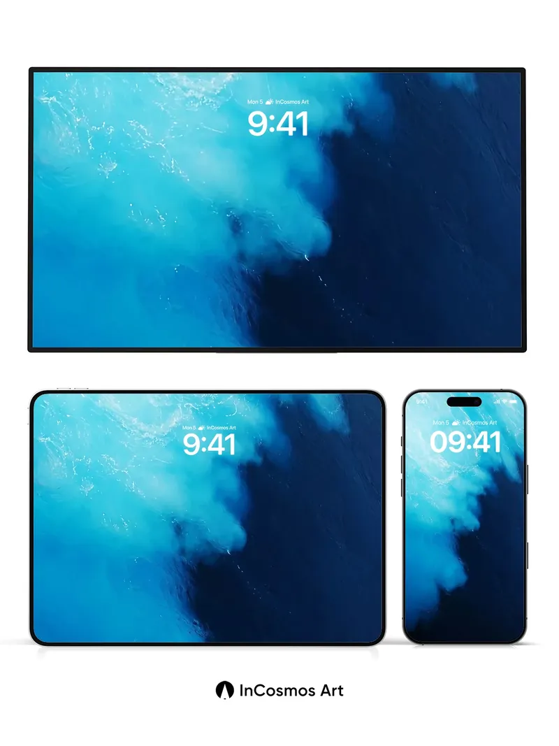 Cerulean Edge Wallpaper with Frozen Light