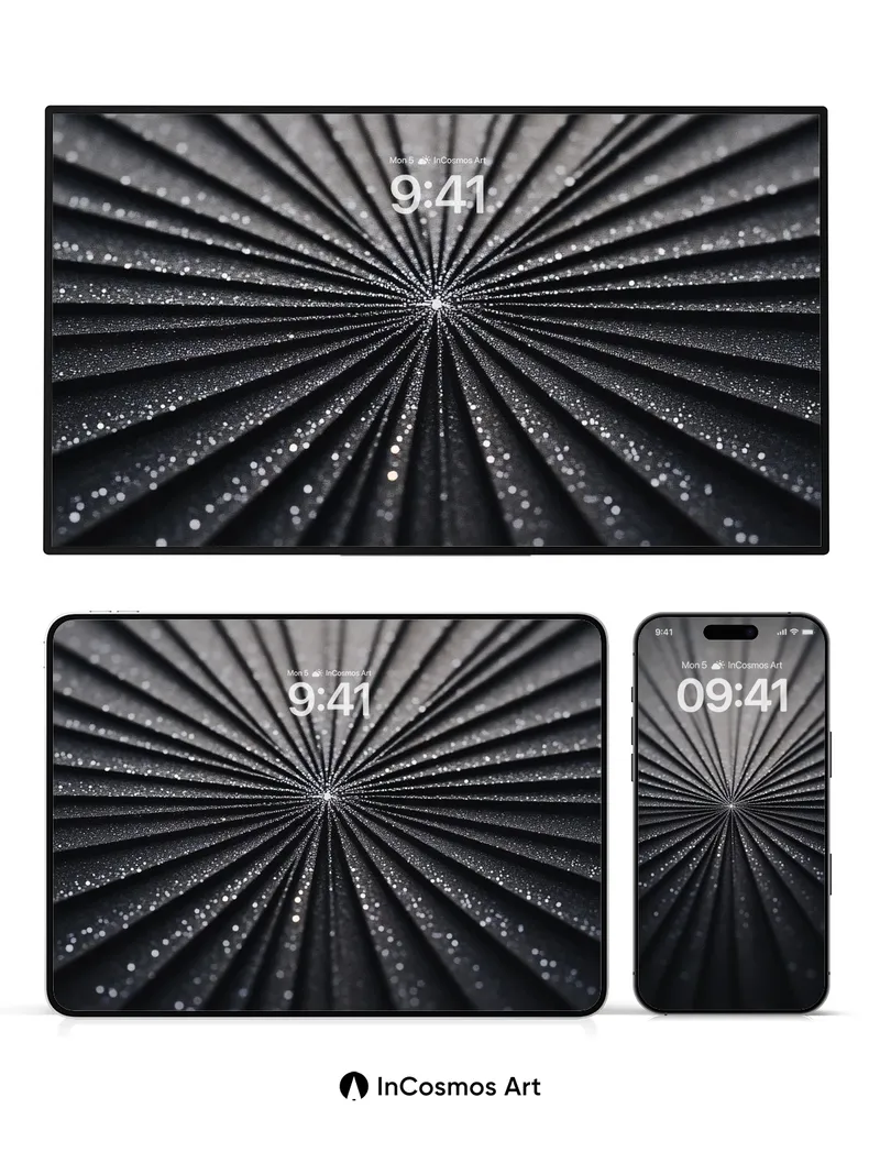 Radiant Geometry Wallpaper with Starlight Veins