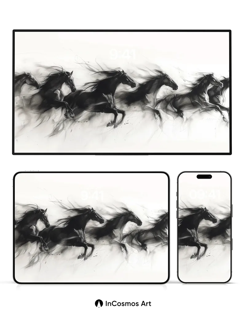 Shadow Gallop Wallpaper with Smoke Veils