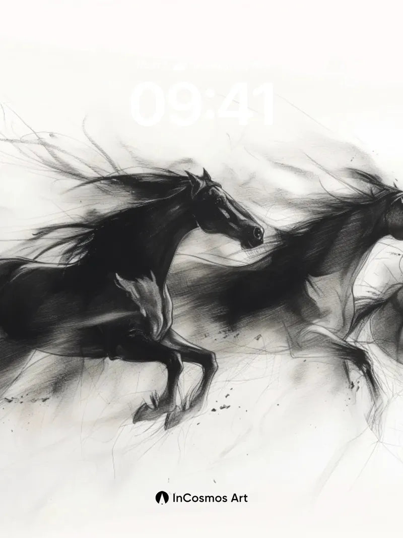 Shadow Gallop Wallpaper with Smoke Veils