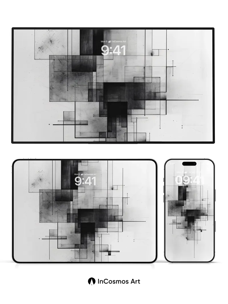 Silent Geometry Wallpaper with Faded Lines