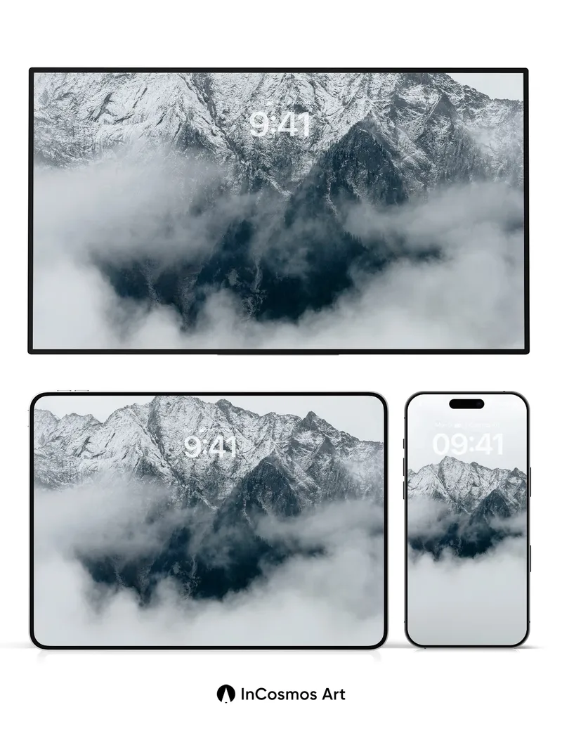 Serenity Peaks Wallpaper with Cloud Veil