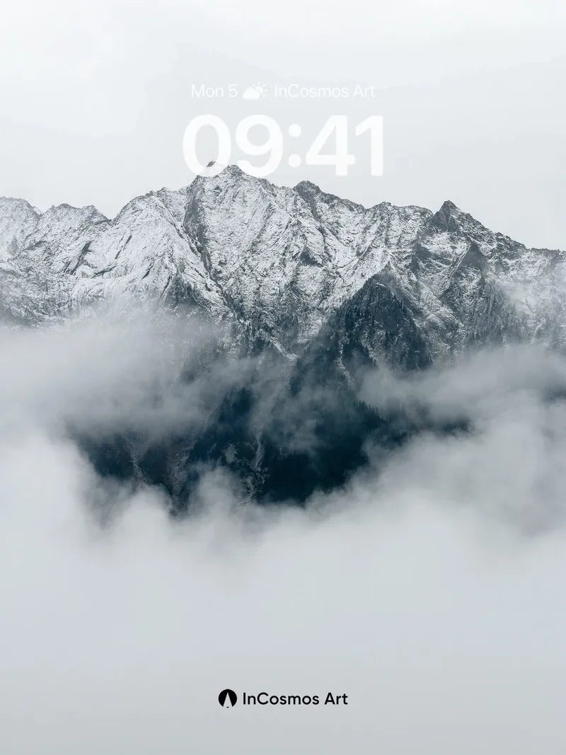 Serenity Peaks Wallpaper with Cloud Veil