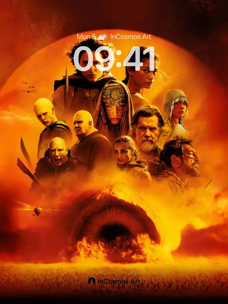 Ember Crown Wallpaper with Warrior Silhouettes