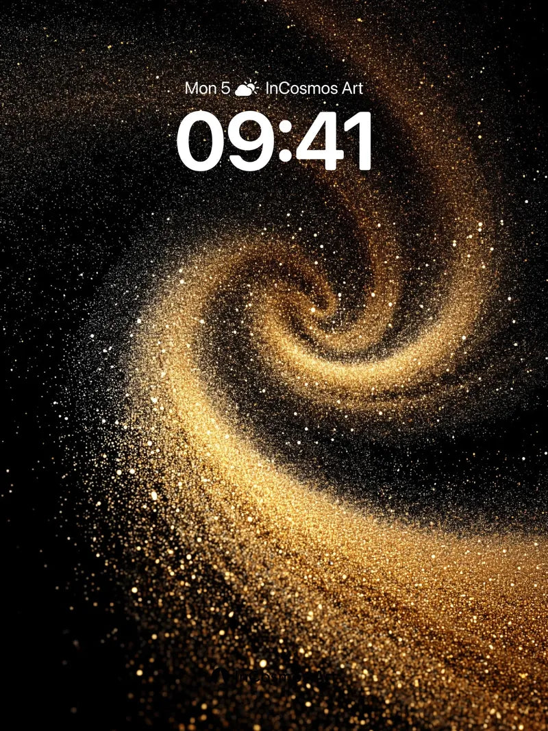 Golden Whirlpool Wallpaper with Cosmic Dust