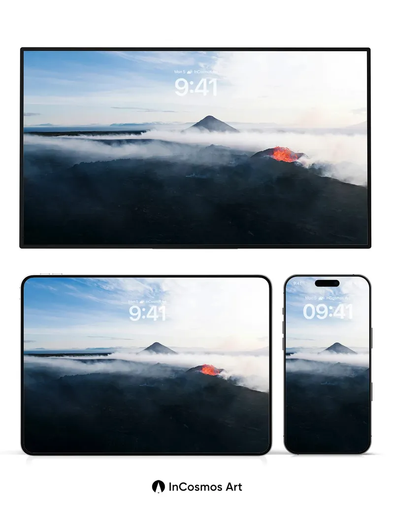 Eternal Ember Wallpaper with Cloud Veil