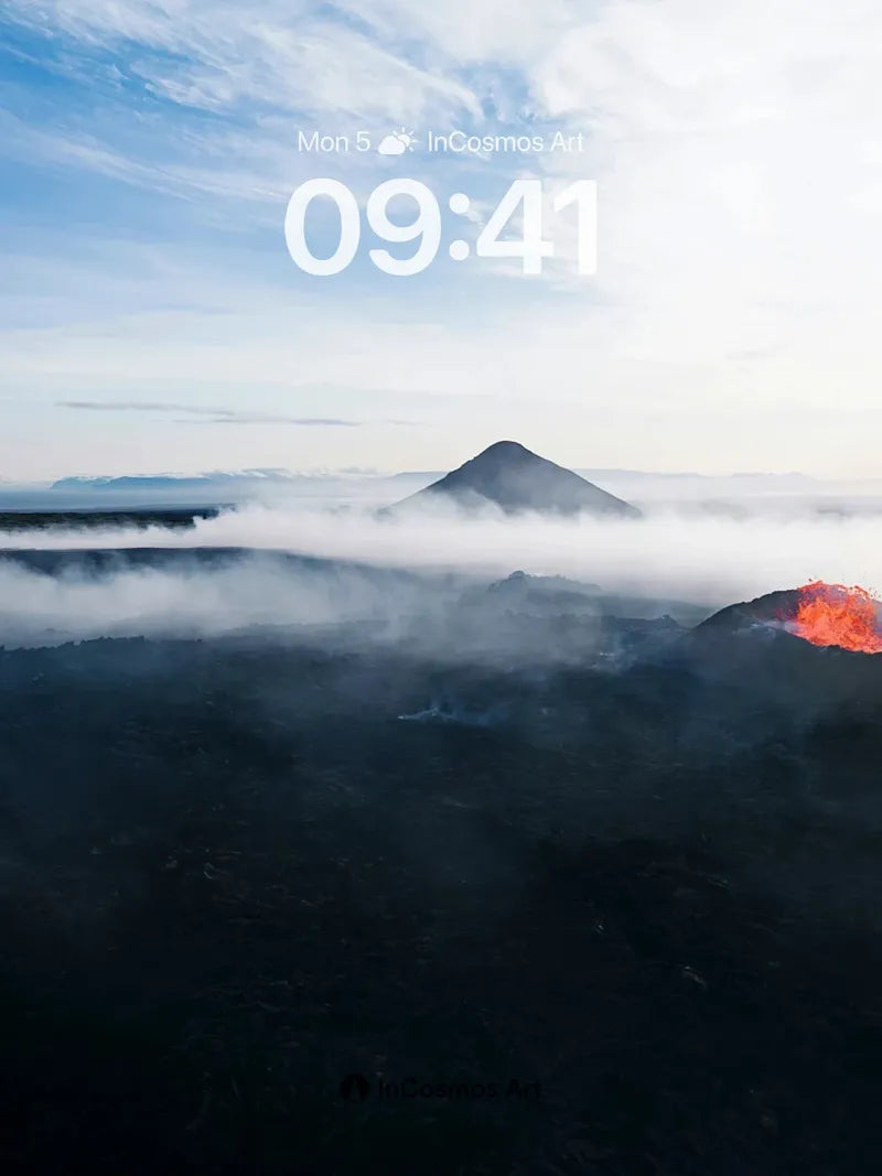 Eternal Ember Wallpaper with Cloud Veil