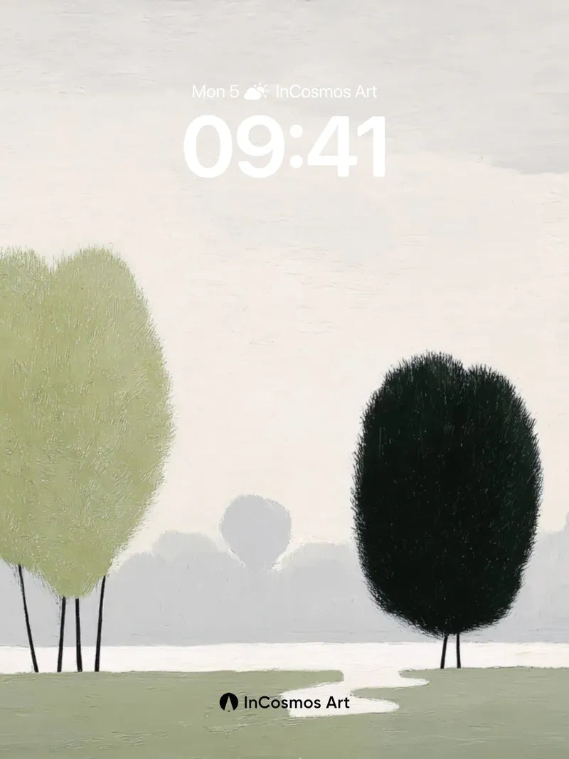 Muted Silence Wallpaper with Floating Canopies