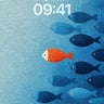 Calm Ocean Current Wallpaper with One Red Fish wallpaper for iPhone, iPad & Mac