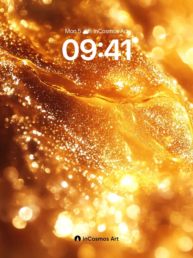 Liquid Gold Wallpaper with Sparkling Depth wallpaper for iPhone, iPad & Mac