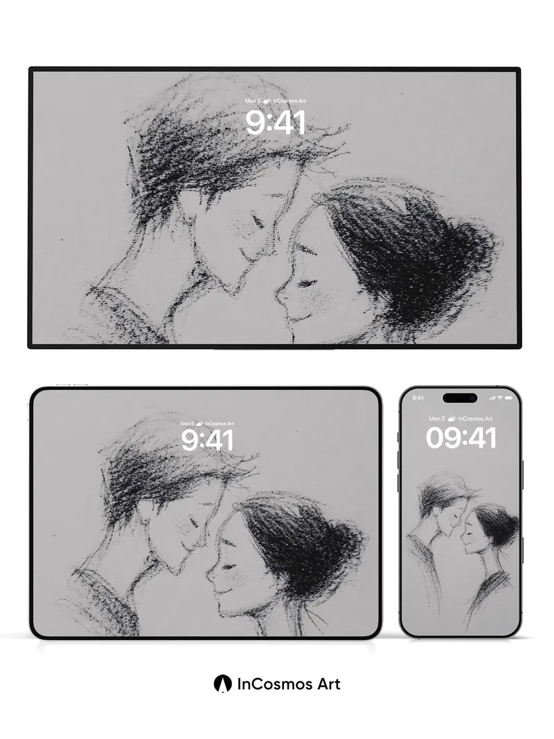 Whispering Shadows Wallpaper with Charcoal Embrace