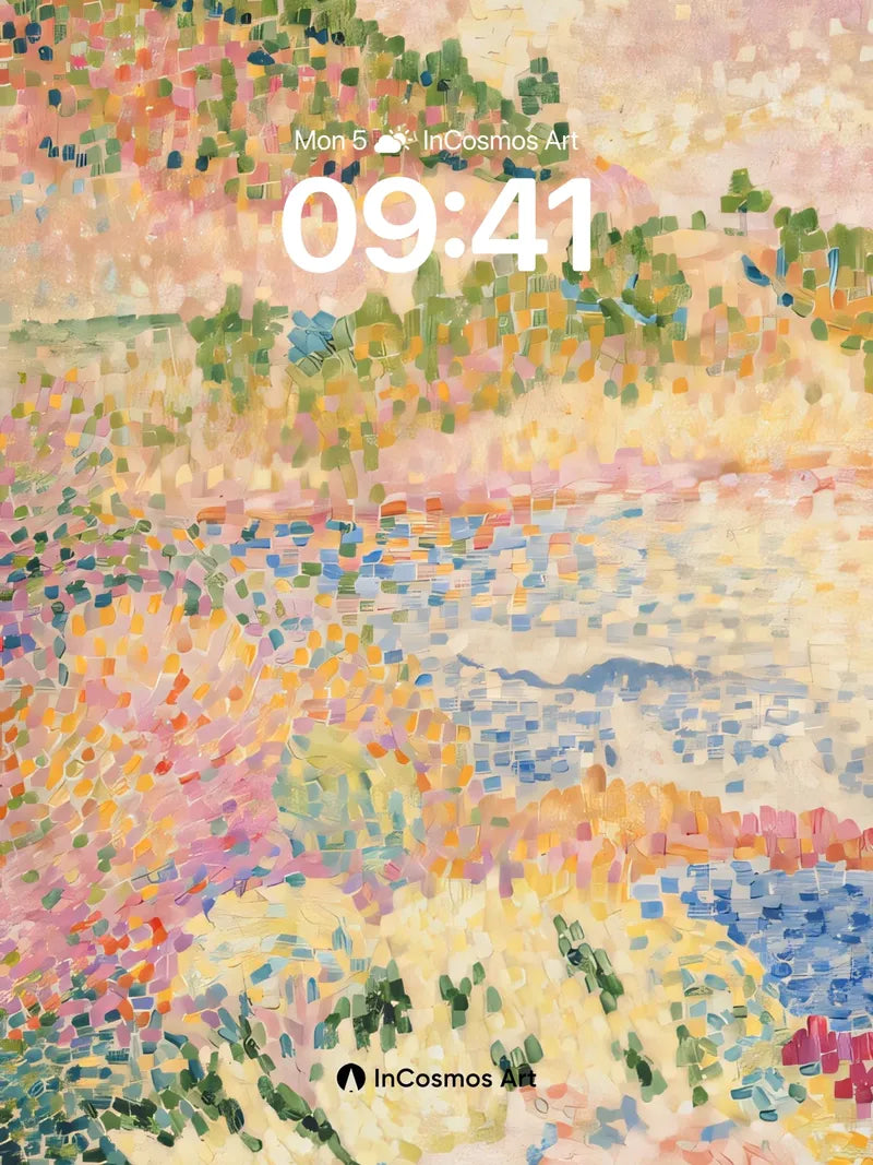 Sun-Drenched Mosaic Wallpaper with Pointillist Light wallpaper for iPhone, iPad & Mac