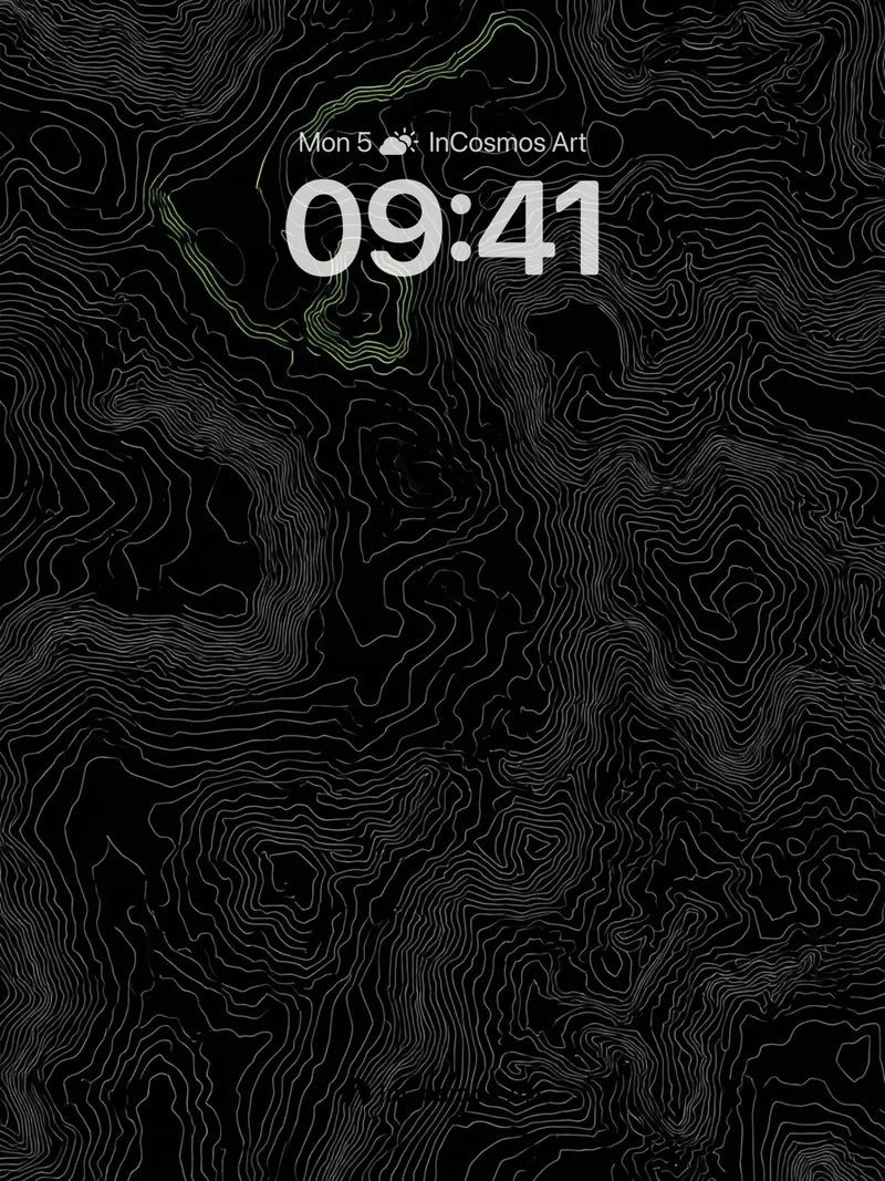 Topographic Echo Wallpaper with Neon Veins