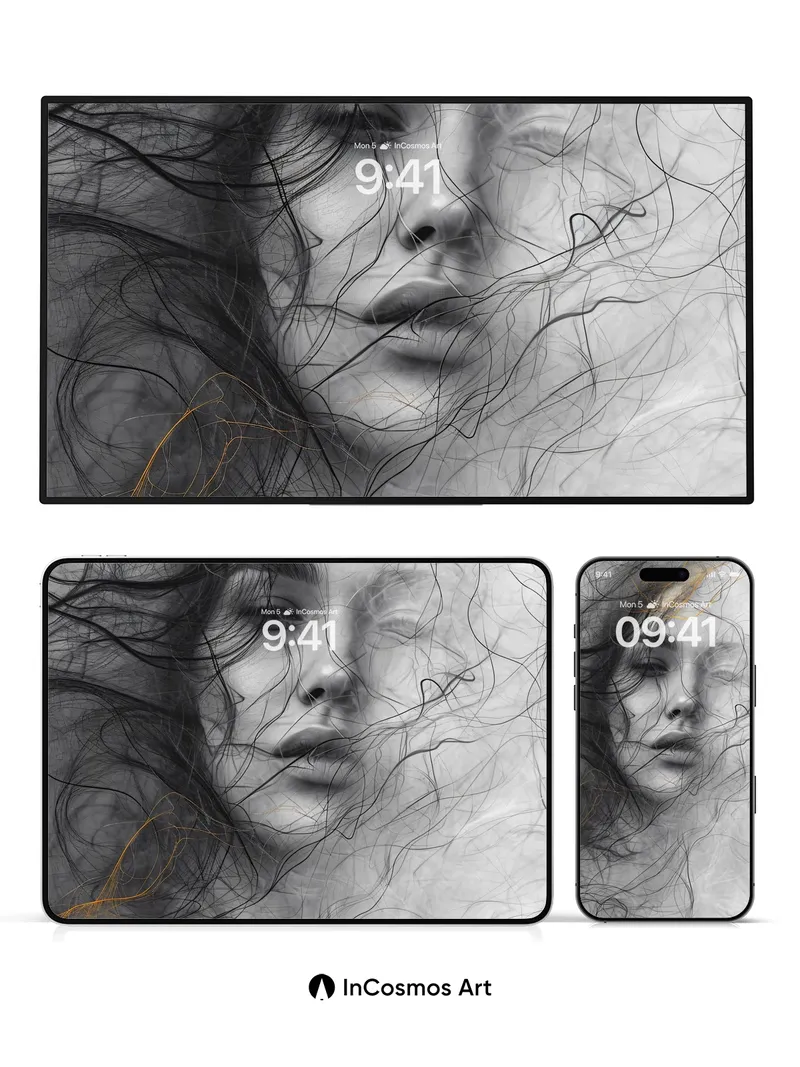 Whispering Threads Wallpaper with Golden Veins