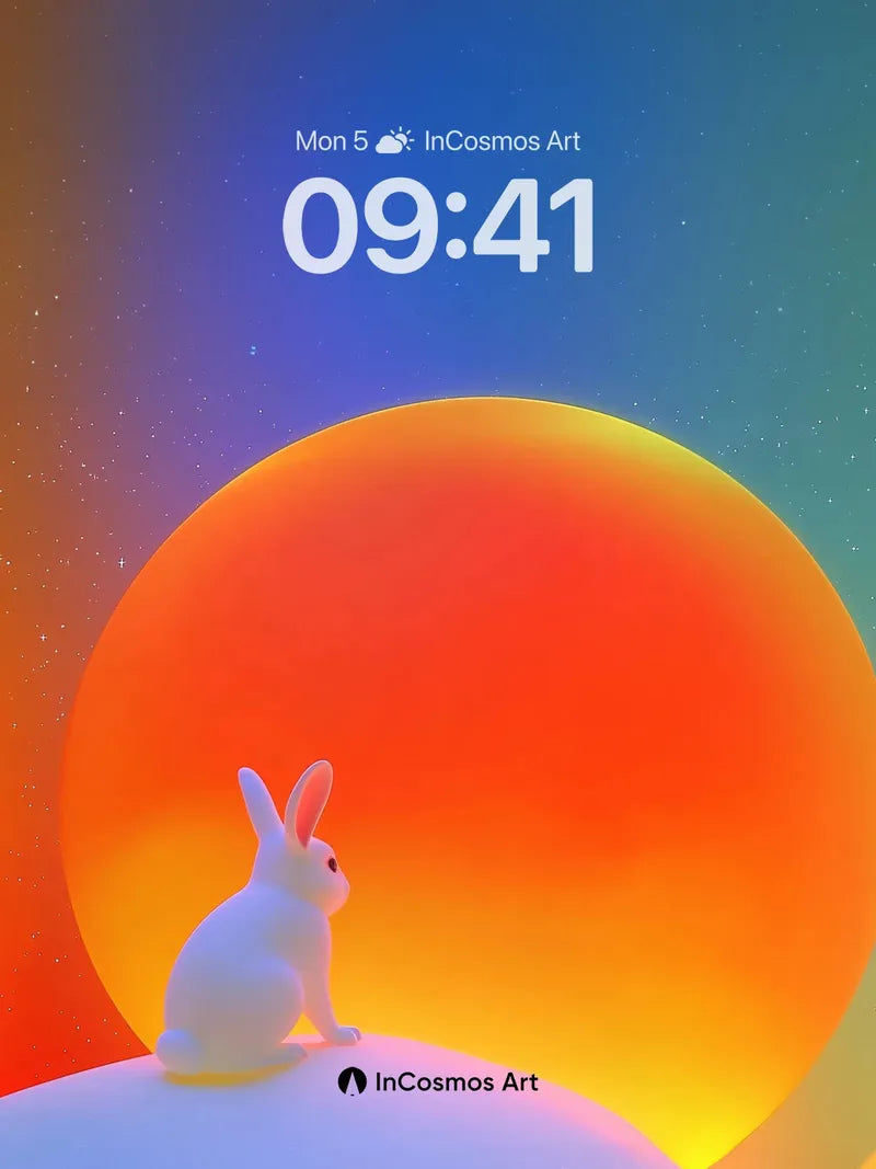 Serenity Hare Wallpaper with Cosmic Sunset
