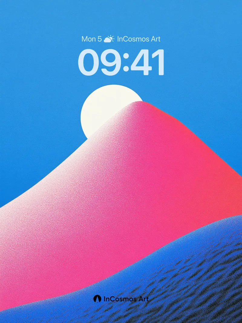 Crimson Summit Wallpaper with Celestial Glow