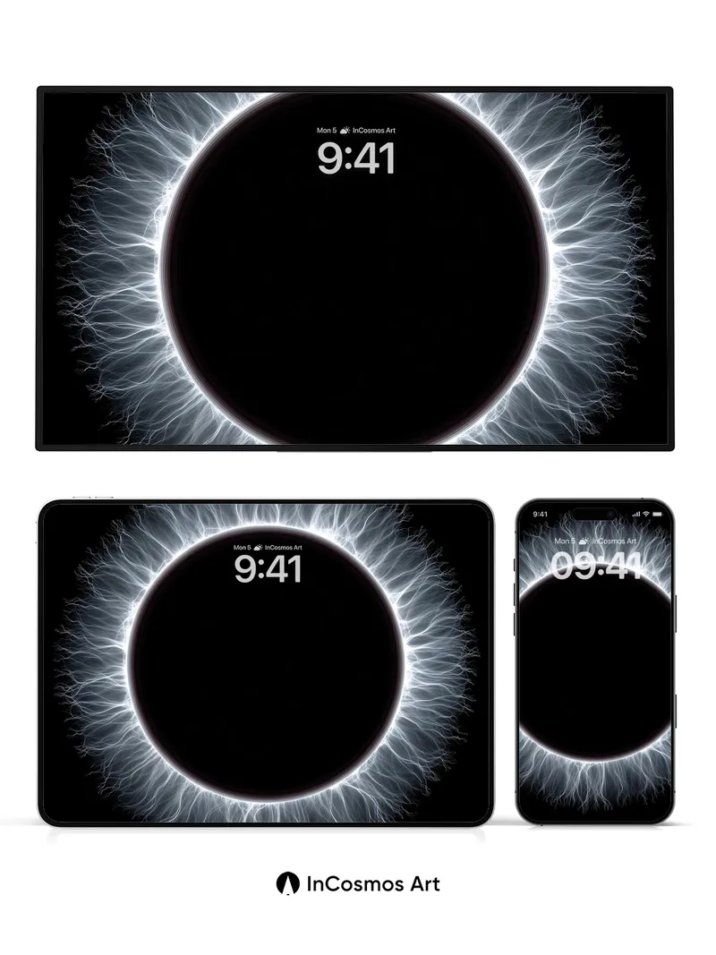 Electric Crown Wallpaper with Fractal Light Veins