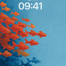 Oceanic Gradient Fish School Wallpaper wallpaper for iPhone, iPad & Mac