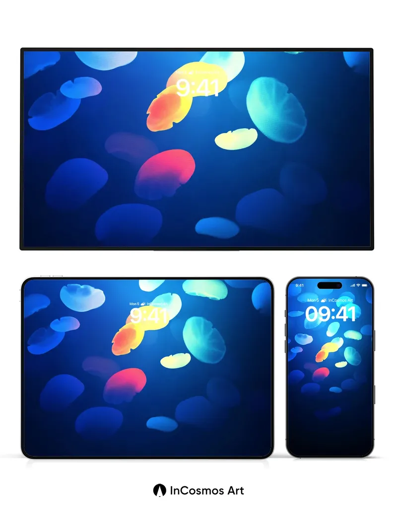 Luminous Drift Wallpaper with Ethereal Floats