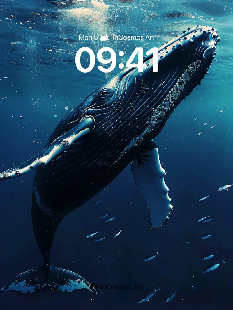 Deep Serenity Whale Wallpaper with Oceanic Breath