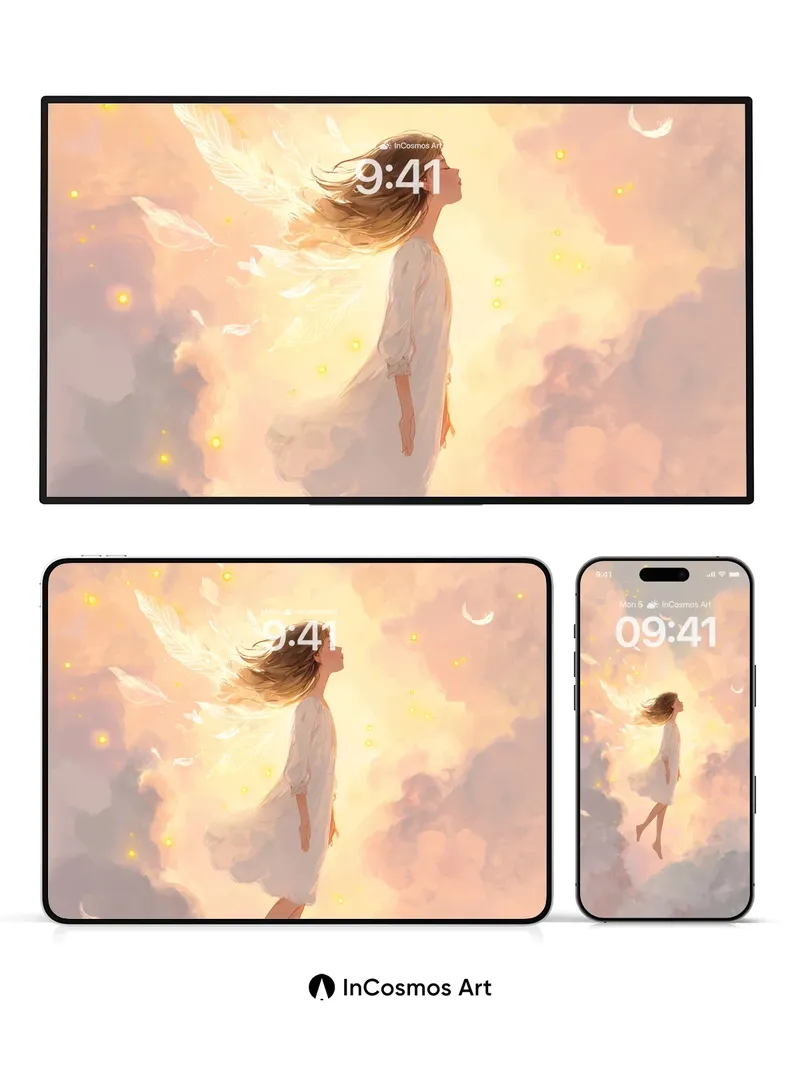 Serenity Skyfall Wallpaper with Feathered Light