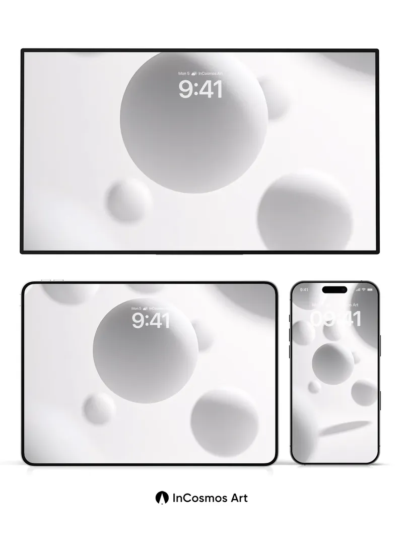 Serenity Sphere Wallpaper with Floating Light