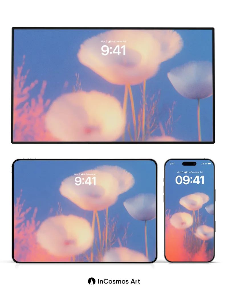 Luminous Bloom Wallpaper with Ethereal Hues