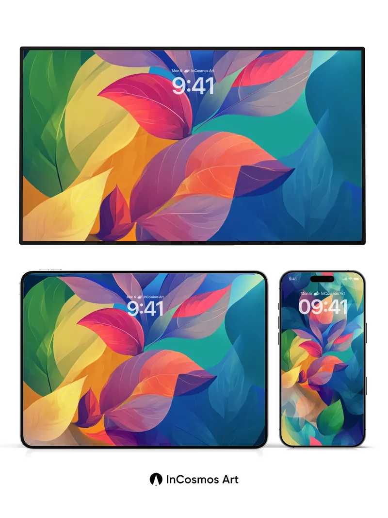 Luminous Leaf Veil Wallpaper with Color Breath