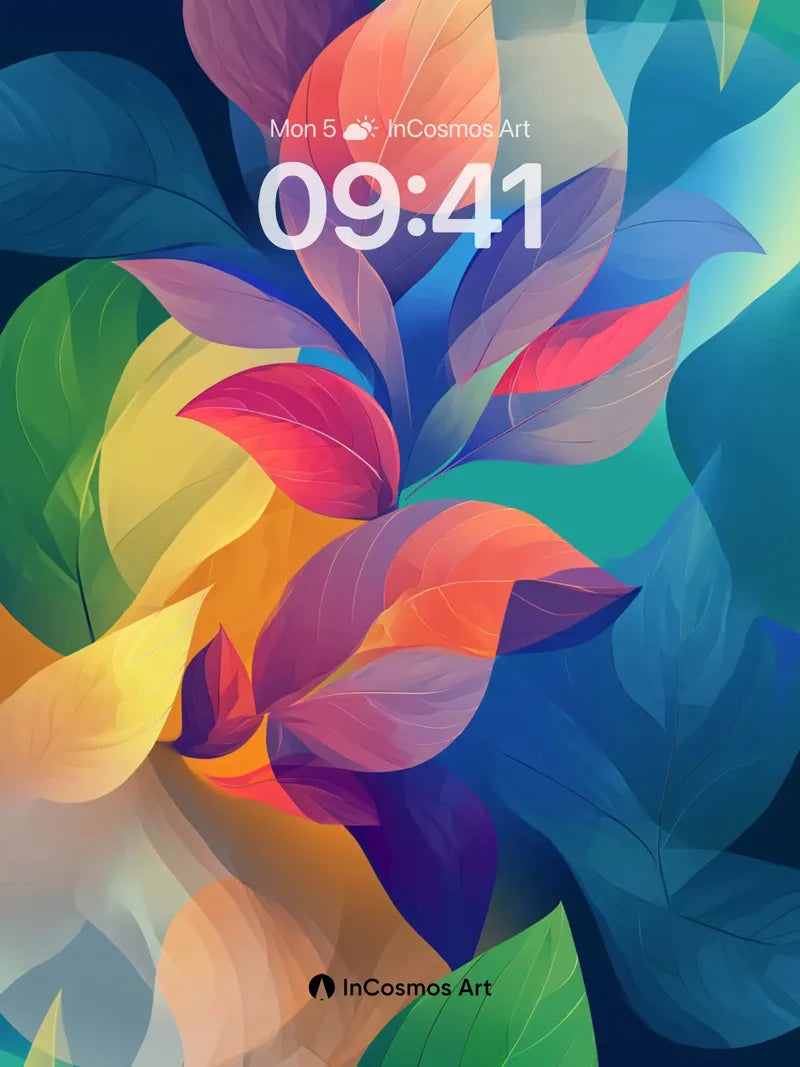 Luminous Leaf Veil Wallpaper with Color Breath